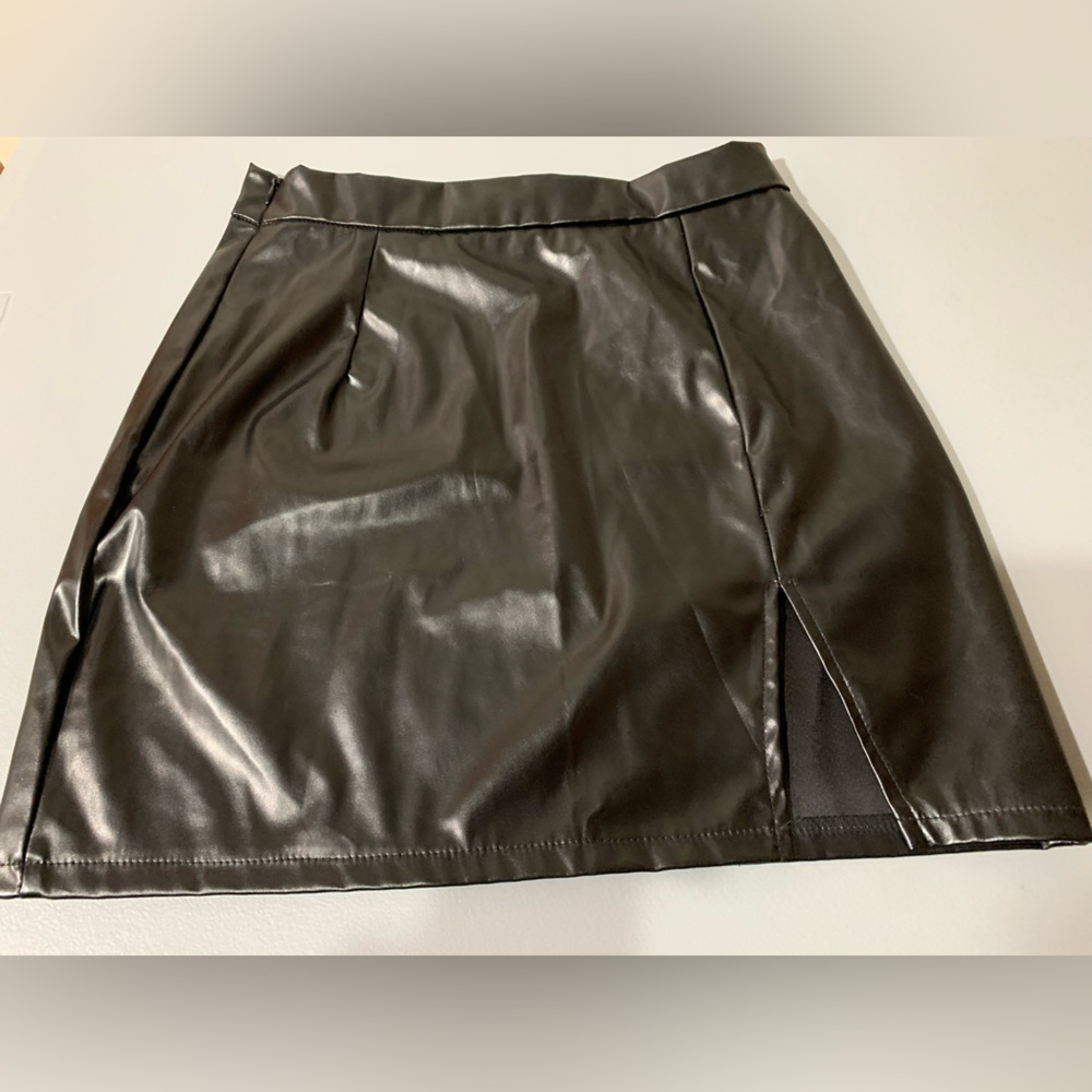 SHEIN Shiny Black Mini Skirt